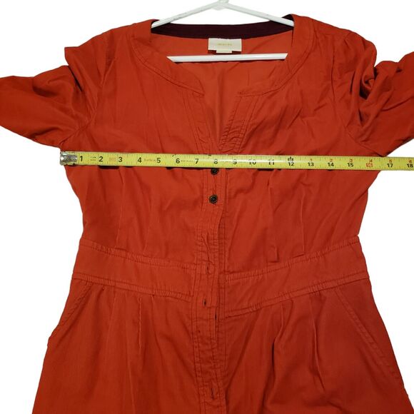 Anthropologie Maeve Anaheim Orange Button up shirt dress, size 2 - Picture 8 of 10